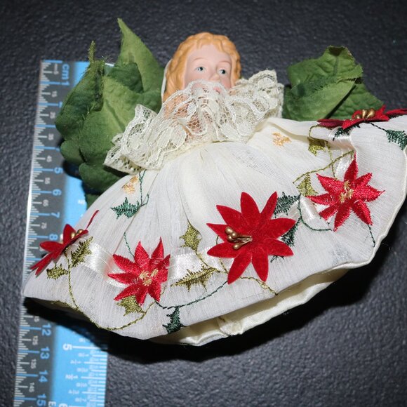 nice vintage tree topper or branch sitter porcelain lady with dress - Picture 1 of 5
